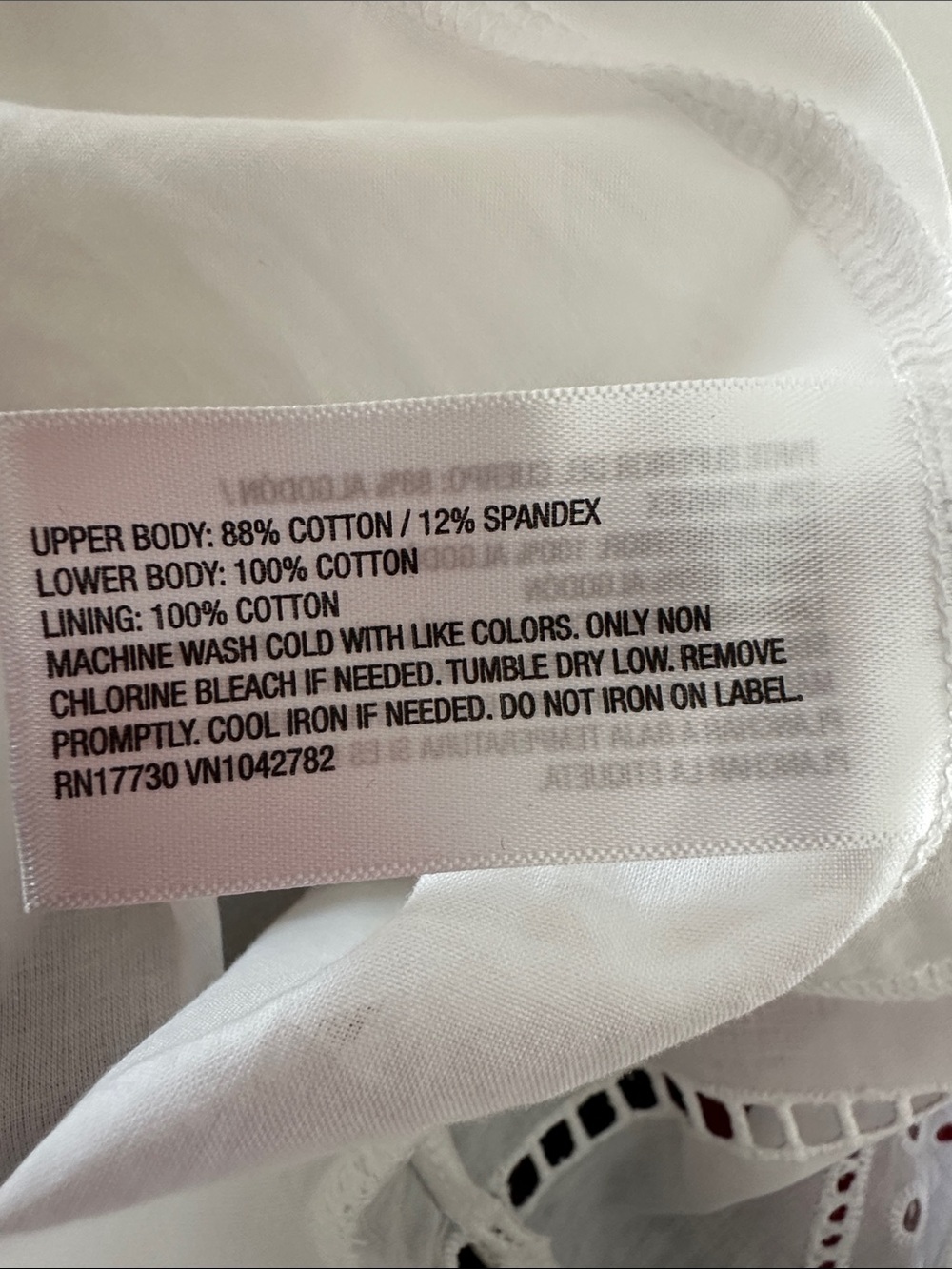 White Sleeveless Eyelet Hem Dress - Picture 5 of 6